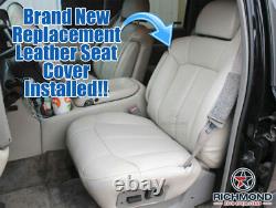 00 GMC Sierra 1500-Driver Side Lean Back LEATHER Seat Cover Tan Medium Dark Oak
