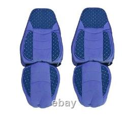 1 Pair Truck Eco-Leather Suede Luxury Seat Covers Blue SCANIA R/G 2005-2012