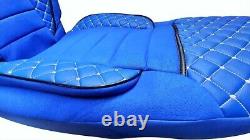 1 Pair Truck Eco-Leather Suede Luxury Seat Covers Blue SCANIA R/G 2005-2012