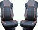 1 Set Black Luxury Seat Covers Eco-Leather & Suede for Truck Man Euro 7 2021 +