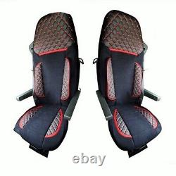 1 Set Black Luxury Seat Covers Eco-Leather & Suede for Truck Man Euro 7 2021 +