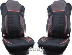 1 Set Black Luxury Truck Seat Covers Eco-Leather + for Mercedes Actros E7 2021+