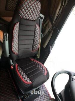 1 Set Black Luxury Truck Seat Covers Eco-Leather + for Mercedes Actros E7 2021+