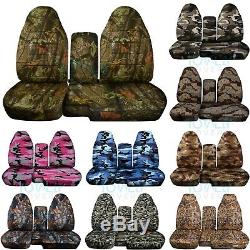 1991-2012 Ford Ranger 60/40 Camo Truck Seat Covers w Console/Armrest Split Bench