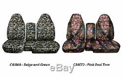 1991-2012 Ford Ranger 60/40 Camo Truck Seat Covers w Console/Armrest Split Bench