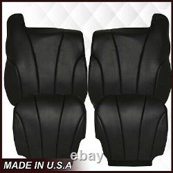1999 2000 2001 2002 GMC Sierra Work Truck Synthetic Leather Seat Cover Dark Gray