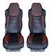 2 Pcs Seat Covers Set for Mercedes MP2 MP3 Actros 2002-2011 RHD LHD Black / Red