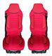 2 Pcs Set for RENAULT T 2013-2019 Seat Covers LHD Leatherette + Fabric Red