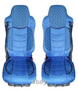 2 Pieces Seat Covers Set for Mercedes MP2 MP3 Actros 2002 2011 RHD LHD Blue