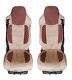 2 Pieces Seat Covers Set for Mercedes MP4 Actros 2011 2018 RHD LHD Brown