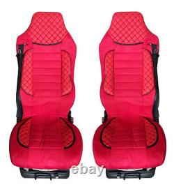 2 Pieces Seat Covers Set for Mercedes MP5 Actros 2018+ RHD LHD Red