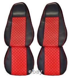 2 Pieces Truck Covers Seat Covers PU Leather for Scania R 2006-2020 Red