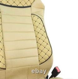 2 Pieces Truck Seat Covers Beige Eco-Leather/Suede for Mercedes Actros E6 2016 +