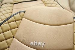 2 Pieces Truck Seat Covers Beige Eco-Leather/Suede for Mercedes Actros E6 2016 +