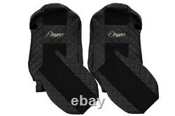 2 Seat Covers Made From Black PU Leather for Mercedes Actros MP 4 2011-20 truck