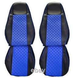 2 X Truck Seat Covers Eco Leather Blue for Volvo FH4 Euro 6 2016-2020