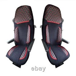 2 pcs DELUX Black Seat Covers Eco Leather and Suede for MAN Euro 7 2021+ Trucks