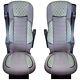 2 pcs Deluxe Gray Eco Leather + Suede Seat Covers for Renault T 2014+ trucks