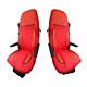 2 pcs Deluxe Red Eco Leather + Suede Seat Covers for Renault T 2014+ trucks