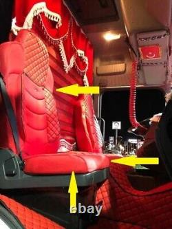 2 pcs Deluxe Red Suede with Eco Leather Seat Covers for Stralis 2004-2018 trucks