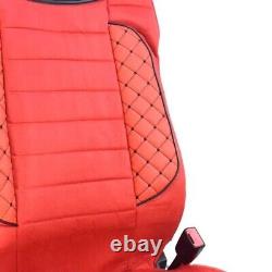 2 pcs Deluxe Red Suede with Eco Leather Seat Covers for Stralis 2004-2018 trucks