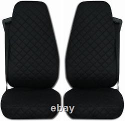 2 x Car Seat Covers Black Heavy Duty Truck