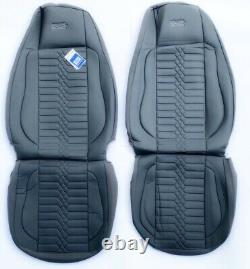 2 x Gray Seat Covers made of PU Leather for Scania R P G L 2004 2015 Trucks