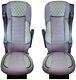 2 x Grey DELUX Seat Covers Eco Leather for Renault Premium 2005 2014 Trucks