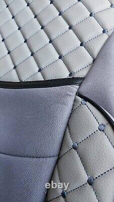 2 x Grey DELUX Seat Covers Eco Leather for Renault Premium 2005 2014 Trucks