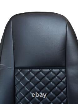 2 x Seat Covers for VOLVO FH EURO 5 2006-2015 Black Leather LHD RHD Truck