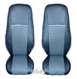 2 x Seat Covers for VOLVO FH EURO 5 2006-2015 Grey Black Leather LHD RHD Truck
