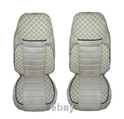 2 x Seat Covers for VOLVO FH EURO 6 2014-2020 Truck Beige Eco Leather LHD RHD