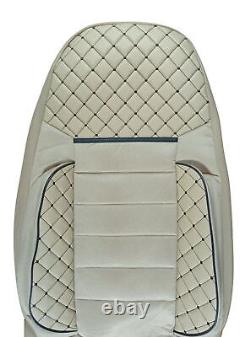 2 x Seat Covers for VOLVO FH EURO 6 2014-2020 Truck Beige Eco Leather LHD RHD
