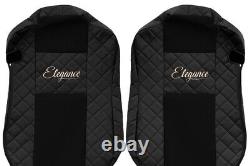 2 x Truck Seat Covers for Mercedes Actros MP 4 2011-20 Eco-Leather Seat Black