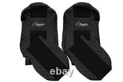 2 x Truck Seat Covers for Mercedes Actros MP 4 2011-20 Eco-Leather Seat Black