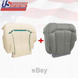 2000 2002 Chevy SUV/Truck Driver Bottom Leather Seat Cover & Foam Cushion Gray