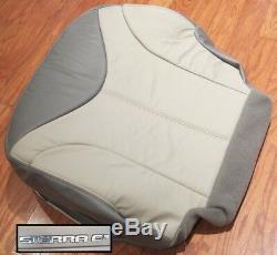 2001 GMC Sierra C3 Denali Truck Driver Bottom Leather Seat Cover 2-Tone Gray/Tan