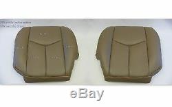 2003 Chevy Silverado truck Driver and Passenger Bottom-Leather-Seat-Covers Tan