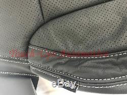 2014-18 Silverado GMC DOUBLE Cab WT KATZKIN Black Leather Seat Covers Kit Bench
