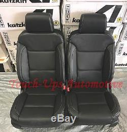 2014-2018 Chevrolet Silverado WT Crew Cab KATZKIN Black Leather Seat Covers Kit