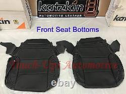 2014-2018 Silverado DOUBLE Cab WT Black Silver Leather Seat Covers rear Bench