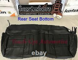 2014-2018 Silverado DOUBLE Cab WT Black Silver Leather Seat Covers rear Bench