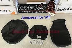 2014-2018 Silverado DOUBLE Cab WT KATZKIN Black Leather Seat Covers Kit Bench
