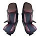 2x Deluxe Black Suede with Eco Leather Seat Covers for Stralis 2004-2018 trucks