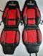 2x Seat Covers Black Red for Scania all series R P G L S series trucks