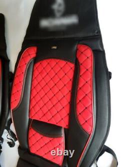 2x Seat Covers Black Red for Scania all series R P G L S series trucks