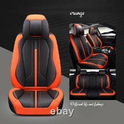 5-Seats Luxury PU Leather Car Truck Seat Cover Front+Rear Universal Updated Set