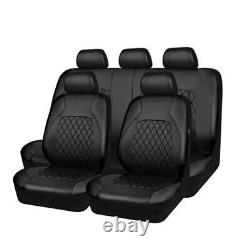 5-seats Full Set Car Seat Covers Protector For Truck SUV Pu Leather Diamond 9Pcs