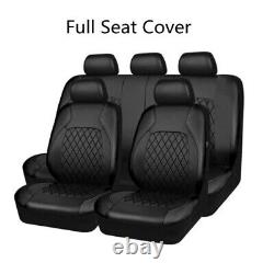 5-seats Full Set Car Seat Covers Protector For Truck SUV Pu Leather Diamond 9Pcs