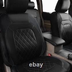 5-seats Full Set Car Seat Covers Protector For Truck SUV Pu Leather Diamond 9Pcs